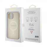 Guess iPhone 15 Deksel Saffiano MagSafe Beige