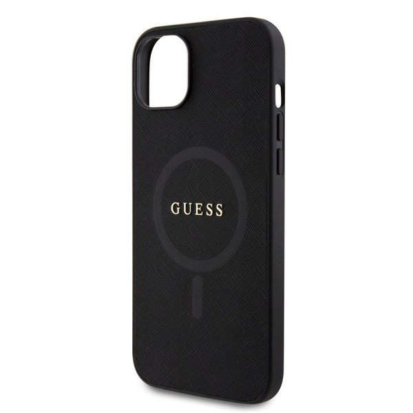 Guess iPhone 15 Deksel Saffiano MagSafe Svart