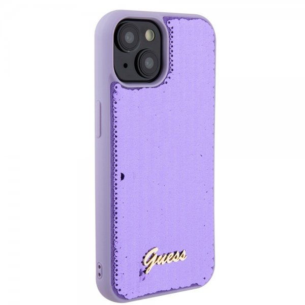 Guess iPhone 15 Deksel Sequin Lilla