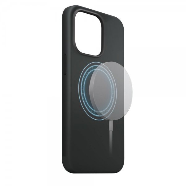 Xqisit iPhone 15 Deksel Silicone Case MagSafe Svart