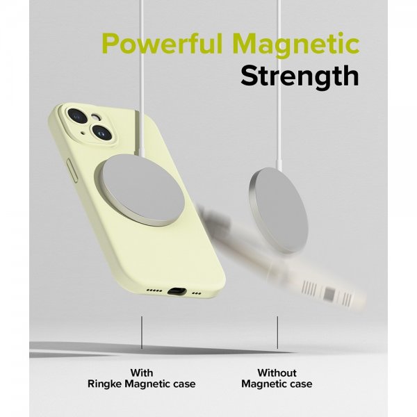 Ringke iPhone 15 Deksel Silicone Magnetic Sunny Lime