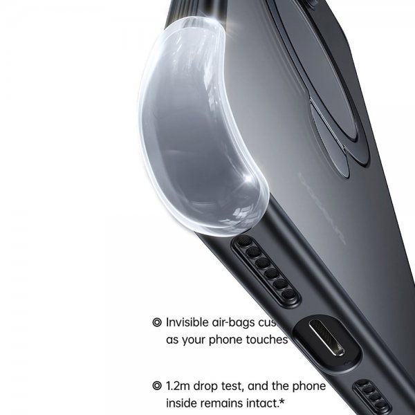 Baseus iPhone 15 Deksel Smart Ring Series MagSafe Svart