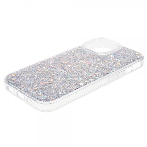 Nordic Covers iPhone 15 Deksel Sparkle Series Stardust Silver