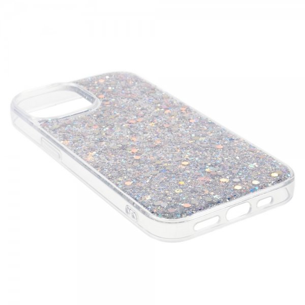 Nordic Covers iPhone 15 Deksel Sparkle Series Stardust Silver