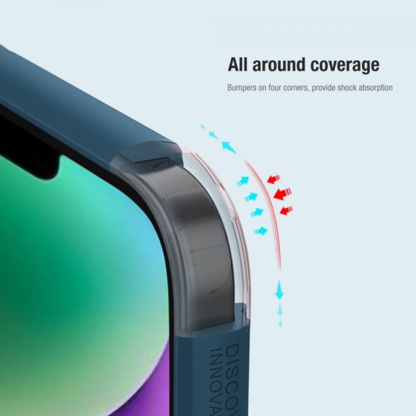 Nillkin iPhone 15 Deksel Super Frosted Shield Pro Logo Hole Blå
