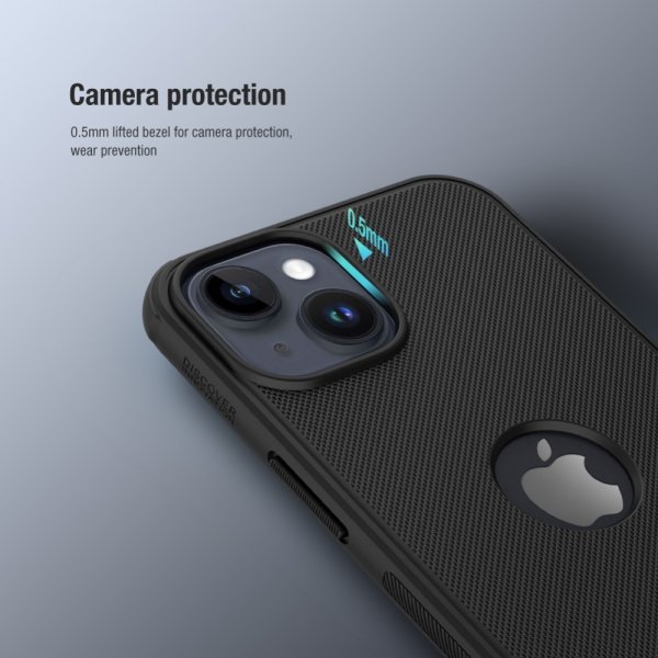 Nillkin iPhone 15 Deksel Super Frosted Shield Pro Logo Hole Blå
