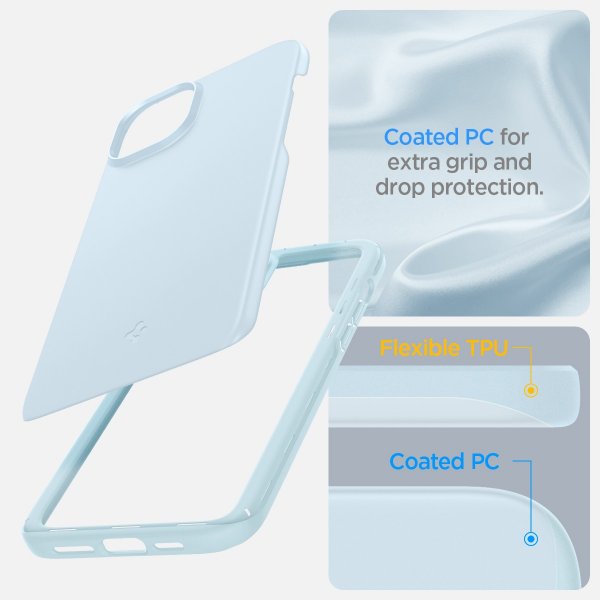 Spigen iPhone 15 Deksel Thin Fit Mute Blue