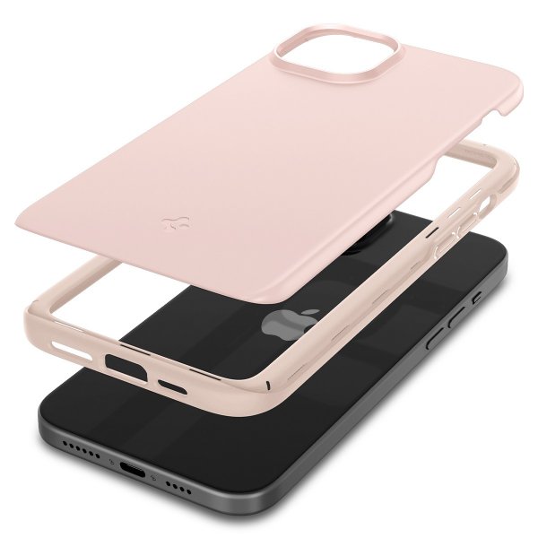 Spigen iPhone 15 Deksel Thin Fit Pink Sand