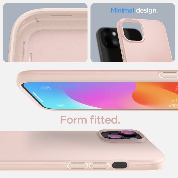 Spigen iPhone 15 Deksel Thin Fit Pink Sand