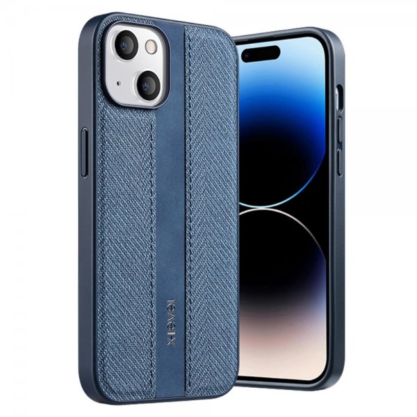 X-Level iPhone 15 Deksel Stofftekstur Blå