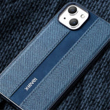 X-Level iPhone 15 Deksel Stofftekstur Blå