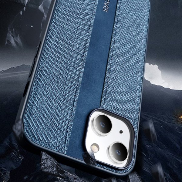X-Level iPhone 15 Deksel Stofftekstur Blå