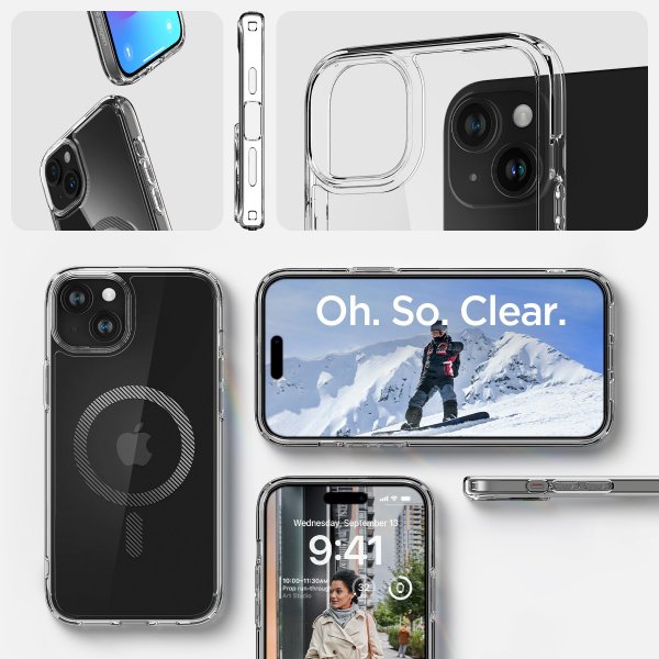 Spigen iPhone 15 Deksel Ultra Hybrid MagFit Carbon Fiber