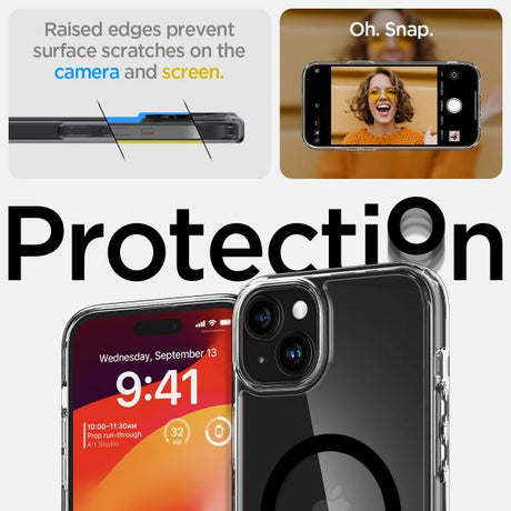 Spigen iPhone 15 Deksel Ultra Hybrid MagFit Svart