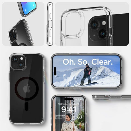 Spigen iPhone 15 Deksel Ultra Hybrid MagFit Svart