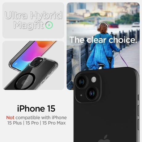 Spigen iPhone 15 Deksel Ultra Hybrid MagFit Svart