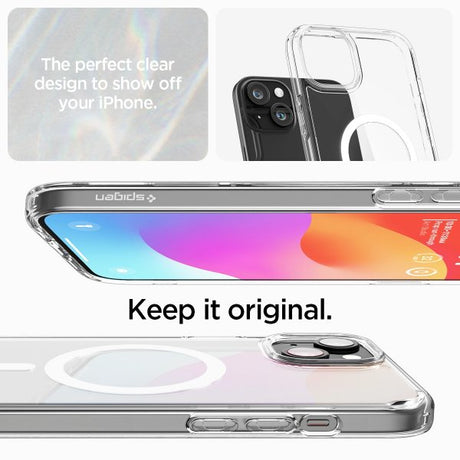 Spigen iPhone 15 Deksel Ultra Hybrid MagFit Hvit