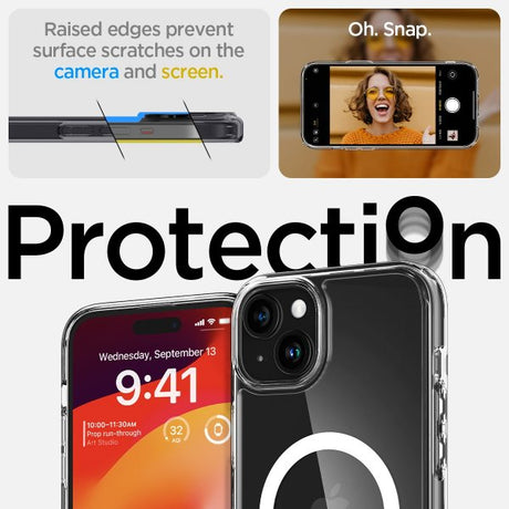 Spigen iPhone 15 Deksel Ultra Hybrid MagFit Hvit