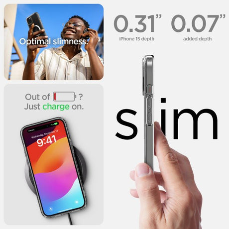Spigen iPhone 15 Deksel Ultra Hybrid MagFit Hvit