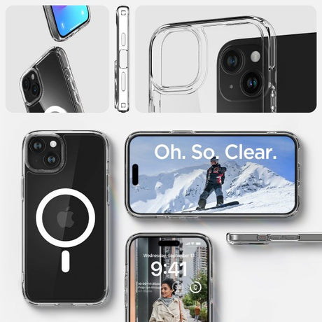 Spigen iPhone 15 Deksel Ultra Hybrid MagFit Hvit