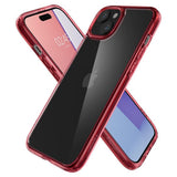 Spigen iPhone 15 Deksel Ultra Hybrid Red Crystal