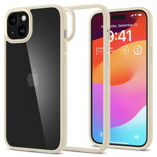 Spigen iPhone 15 Deksel Ultra Hybrid Mute Beige