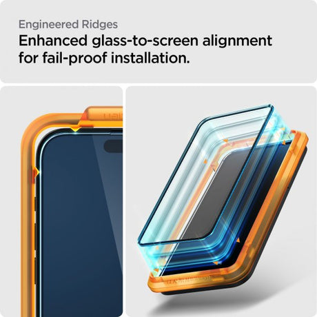 Spigen iPhone 15 Skjermbeskytter GLAS.tR ALIGNmaster 2-pakning
