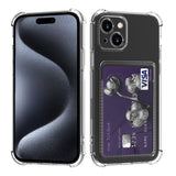 iPhone 15 Deksel Kortholder Støtsikker Transparent