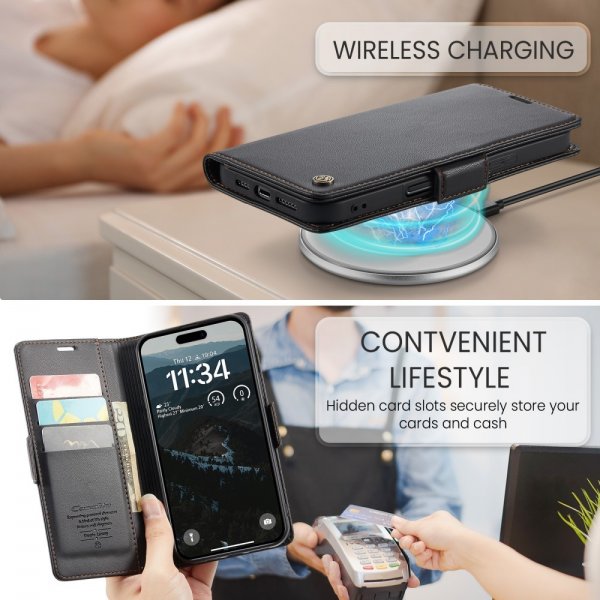CaseMe iPhone 16 Etui 023 Series Svart