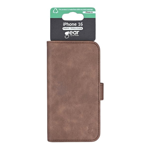 Gear iPhone 16 Etui 3 Kortlomme  Brun