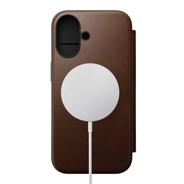 Nomad iPhone 16 Etui Modern Leather Folio Brun
