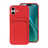 iPhone 16 Deksel Kortholder Rød