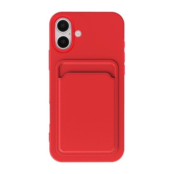 iPhone 16 Deksel Kortholder Rød
