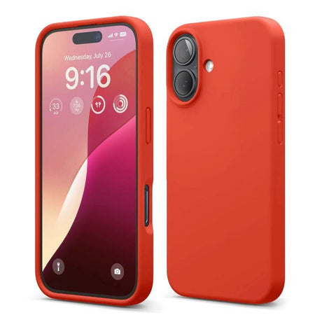 Rvelon iPhone 16 Deksel Silikon Rød