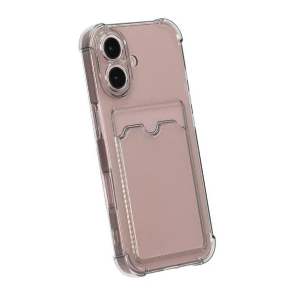 iPhone 16 Deksel Kortholder Støtsikker Svart