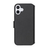 Rvelon iPhone 16 Etui Ekte skinn Kortlommer Svart