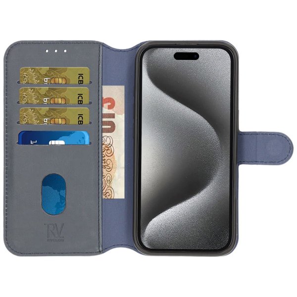 Rvelon iPhone 16 Etui Detachable Wallet Case Blå