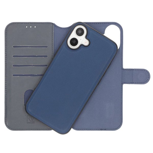 Rvelon iPhone 16 Etui Detachable Wallet Case Blå