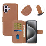 Rvelon iPhone 16 Etui Detachable Wallet Case Brun