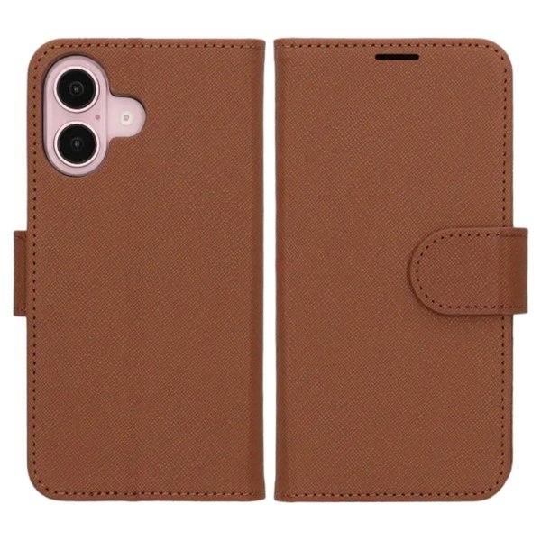 iPhone 16 Etui med Stativ Brun