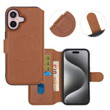 Rvelon iPhone 16 Etui 4 Kortlomme MagSafe Brun