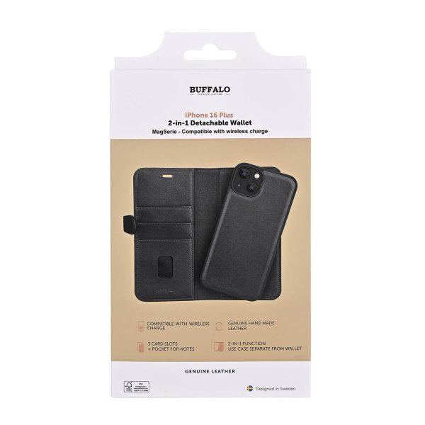 Buffalo iPhone 16 Plus Etui 2-in-1 MagSeries Svart