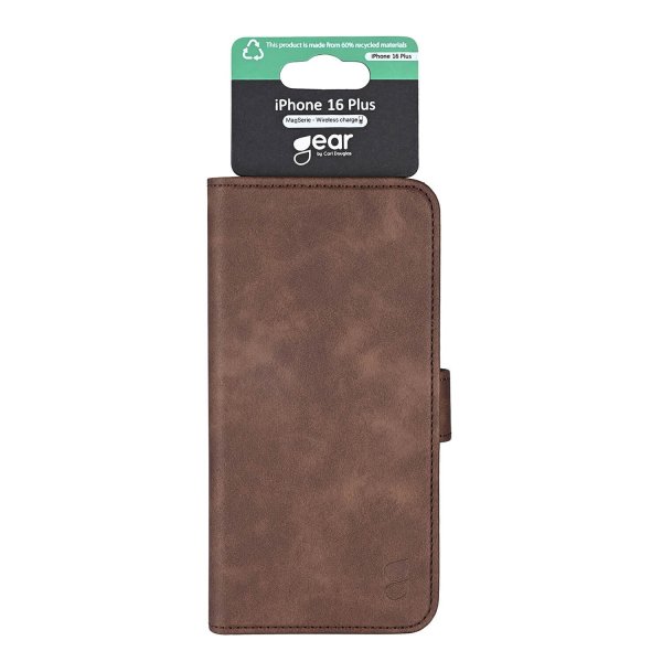Gear iPhone 16 Plus Etui 3 Kortlomme  Brun