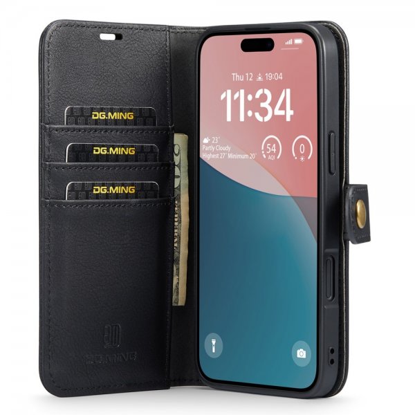Dg.Ming iPhone 16 Plus Etui Avtagbart Deksel Svart