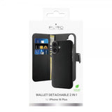 Puro iPhone 16 Plus Etui Wallet Detachable 2 in 1 Svart