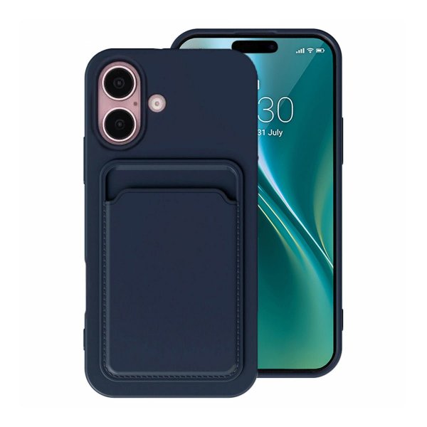 iPhone 16 Plus Deksel Kortholder Blå
