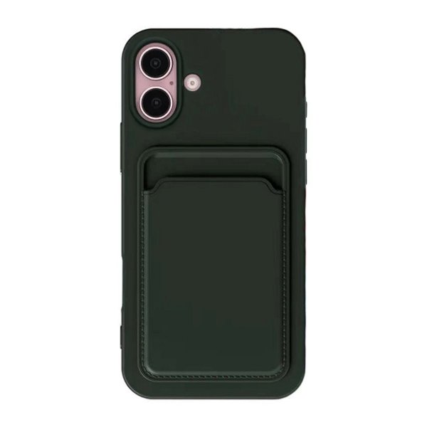 iPhone 16 Plus Deksel Kortholder Grønn