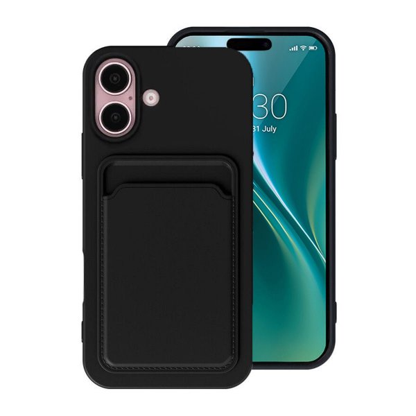iPhone 16 Plus Deksel Kortholder Svart