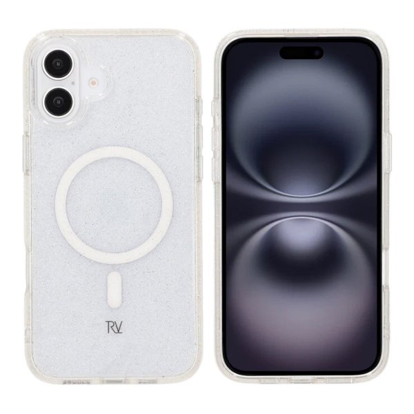 Rvelon iPhone 16 Plus Deksel Glitter MagSafe Hvit