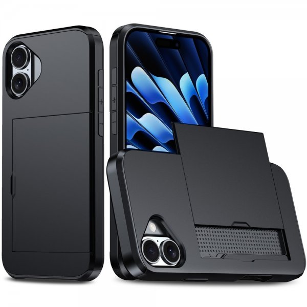 iPhone 16 Plus Deksel Card Slide Svart